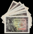 Spanish Banknotes
Estado Español
Lote 15 billetes 1 Peseta. 21 Mayo 1943. Fernando El Católico. Sin Serie, Serie A, D, E, G, I, L. MBC+ a SC.
