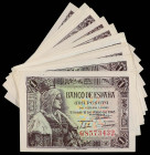 Spanish Banknotes
Estado Español
Lote 13 billetes 1 Peseta. Isabel ´La Católica´. Series: D, E, F, G, H, I, L. Ed-448a. EBC a SC.