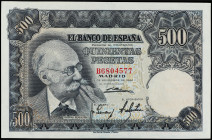 Spanish Banknotes
Estado Español
500 Pesetas. 15 Noviembre 1951. Benlliure. Serie B. Ed-460a. SC.