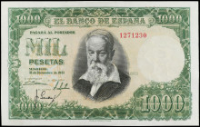 Spanish Banknotes
Estado Español
1.000 Pesetas. 31 Diciembre 1951. Sorolla. Sin Serie. Ed-463. EBC+.