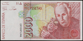 Spanish Banknotes
Juan Carlos I
2.000 Pesetas. 1995. Celestino Mutis. Serie sustitutiva 9B. Ed-482Ab. EBC.