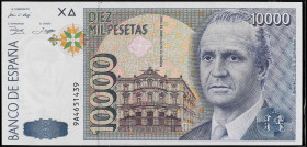 Spanish Banknotes
Juan Carlos I
Lote 2 billetes 10.000 Pesetas. 12 Octubre 1992. Juan Carlos I. Serie sustitutiva 9A. Pareja correlativa. Ed-485b. S...
