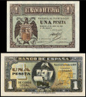 Banknotes Lots and Collections
Lote 2 billetes 1 Peseta. 1938 y 1940. 1 Peseta Abril 1938 Serie A y 1 Peseta 1940 Carabela Seie I. Ed-428, 442a. SC.