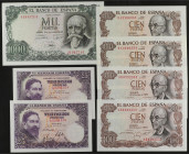 Banknotes Lots and Collections
Lote 7 billetes 25 a 1.000 Pesetas. Falla Numeración especial Serie 9A pareja correlativa y Numeración especial 9B par...
