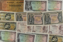 Banknotes Lots and Collections
Lote 14 billetes 1 a 5 Pesetas. 1938 a 1948. 1 Peseta 1940 Carabela (Series E, G, I), 1 Peseta 1948 Dama de Elche (Ser...