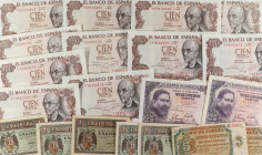 Banknotes Lots and Collections
Lote 20 billetes 1 (5), 5 (2), 25 (2) y 100 Pesetas (11). 1 Peseta Abril 1938 (5), 5 Pesetas Agosto 1938 (2), 25 Peset...