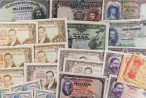 Banknotes Lots and Collections
Lote 25 billetes 50 Centimos a 1.000 Pesetas. 1906 a 1954. Destacan: 100 Ptas. 1906 MBC+, 500 Ptas 1931 Elcano SC, 9x ...