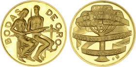Spanish Medals
Bodas de Oro. Anv.: BODAS DE ORO. Figura masculina y femenina sentadas sosteniendo espada, a derecha, ancla. Rev.: LO QUE DIOS VNIO NO...