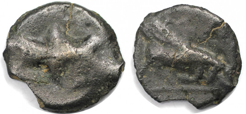 Keltische Münzen. Potin ca. 1. Jhdt. v. Chr. 3,23 g. 17,8 mm. vgl. Dembski, S.66...