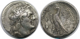 Griechische Münzen, AEGYPTUS. Königreich der Ptolemäer, Ptolemaios II. (285-246 v. Chr). AR Tetradrachme 254-253 v. Chr., Tyros (13,92 g. 26,8 mm). Vs...
