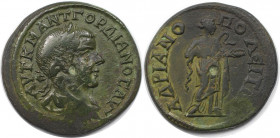 Römische Münzen, MÜNZEN DER RÖMISCHEN KAISERZEIT. Thrakien, Hadrianopolis. Gordianus III. Ae 25, 238-244 n. Chr. (9.94 g. 27.5 mm) Vs.: Kopf mit Lorbe...
