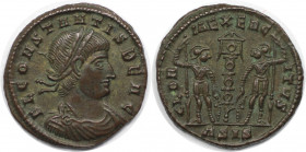 Römische Münzen, MÜNZEN DER RÖMISCHEN KAISERZEIT. Constans (337-350 n. Chr). Ae 3, 334-335 n. Chr., Siscia. (1.92 g. 17 mm) Vs.: FL CONSTANTIS BEA C, ...