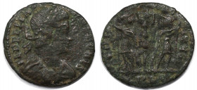 Römische Münzen, MÜNZEN DER RÖMISCHEN KAISERZEIT. Delmatius als Caesar 335-338 n. Chr. Follis (Lugdunum). (1,52 g. 15,5 mm) Vs.: FL DELMATI VS NOB CAE...