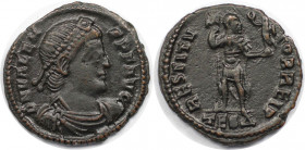 Römische Münzen, MÜNZEN DER RÖMISCHEN KAISERZEIT. Valens (364-378 n. Chr). Ae 364-367 n. Chr., Thessalonica. (3.40 g. 19.5 mm) Vs.: D N VALENS PF AVG,...