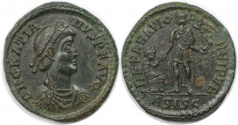 Römische Münzen, MÜNZEN DER RÖMISCHEN KAISERZEIT. Gratianus (367-383 n. Chr). Ae 2, 378-383 n. Chr., Siscia. (5.43 g. 24 mm) Vs.: D N GRATIANVS PF AVG...