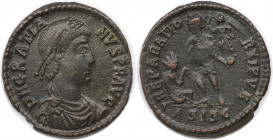 Römische Münzen, MÜNZEN DER RÖMISCHEN KAISERZEIT. Gratianus (367-383 n. Chr). Ae 2, 378-383 n. Chr., Siscia. (4.23 g. 24 mm) Vs.: D N GRATIANVS PF AVG...