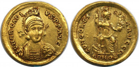 Römische Münzen, MÜNZEN DER RÖMISCHEN KAISERZEIT. Arcadius (383-408 n. Chr). AV Solidus 397-402 n. Chr., Konstantinopel (4,40 g. 20,4 mm). Vs.: D N AR...