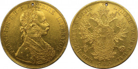 RDR – Habsburg – Österreich, KAISERREICH ÖSTERREICH. Franz Josef I. (1848-1916). 4 Dukaten 1911, Wien. 13,76 g Feingold. Jaeger 345, Fb. 487, Schl. 53...