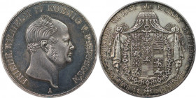 Altdeutsche Münzen und Medaillen, RANDENBURG IN PREUSSEN. Friedrich Wilhelm IV. (1840-1861). Vereinsdoppeltaler 1856 A, Berlin. Silber. 37.10 g. AKS 7...