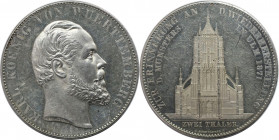 Altdeutsche Münzen und Medaillen, WÜRTTEMBERG. Karl (1864-1891). Doppelter Vereinstaler 1871, Stuttgart, Wiederherstellung des Ulmer Münsters. Silber....