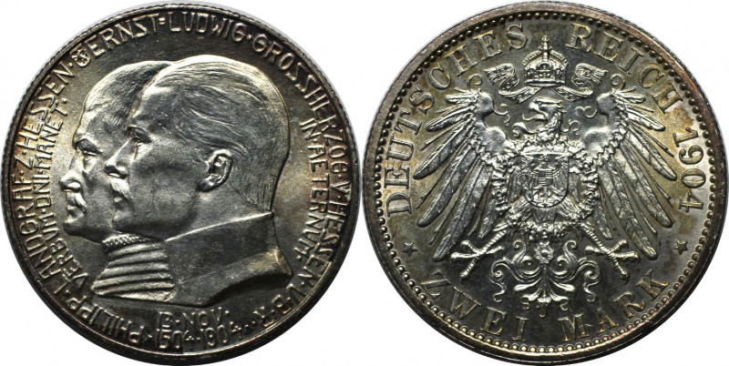 Deutsche Münzen und Medaillen ab 1871, REICHSSILBERMÜNZEN, Hessen, Ernst Ludwig ...