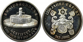 Deutsche Münzen und Medaillen ab 1945, BUNDESREPUBLIK DEUTSCHLAND. 1250 JAHRE ERFURT. Medaille 1992, Silber. 24 mm. 9.48 g. Polierte Platte