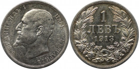 Europäische Münzen und Medaillen, Bulgarien / Bulgaria. Ferdinand I. 1 Lev 1913. Silber. KM 31. Vorzüglich