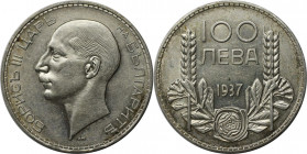 Europäische Münzen und Medaillen, Bulgarien / Bulgaria. Boris III. 100 Leva 1937. Silber. KM 45. Vorzüglich-Stempelglanz