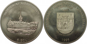 Europäische Münzen und Medaillen, Dänemark / Denmark. 550 Jahre Kopenhagen. 5 Ecu 1995. Kupfer. KM X# 30. Stempelglanz