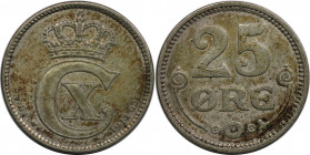 Europäische Münzen und Medaillen, Dänemark / Denmark. Christian X. 25 Öre 1913, Silber. KM 815.1. Sehr schön