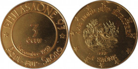 Europäische Münzen und Medaillen, Frankreich / France. PORT SUR SAONE. 3 Ecus 1993. Kupfer. Polierte Platte