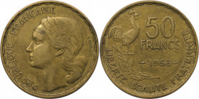Europäische Münzen und Medaillen, Frankreich / France. 50 Francs 1953. Aluminium-Bronze. KM 918.1. Sehr schön