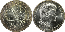 Europäische Münzen und Medaillen, Frankreich / France. Marie Curie. 100 Francs 1984. 15,0 g. 0.900 Silber. 0.43 OZ. KM 955. UNC