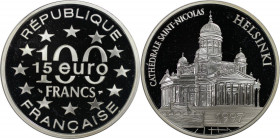 Europäische Münzen und Medaillen, Frankreich / France. Helsinki - St. Nikolaus Kathedrale. 100 Francs - 15 Euro 1997. 22,20 g. 0.900 Silber. 0.64 OZ. ...