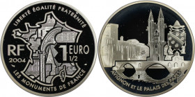 Europäische Münzen und Medaillen, Frankreich / France. Avignon und der Palast der Päpste. 1 1/2 Euro 2004. 22,20 g. 0.900 Silber. 0.64 OZ. KM 1364. Po...