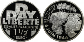 Europäische Münzen und Medaillen, Frankreich / France. 60. Jahrestag des D-Day. 1 1/2 Euro 2004. 22,20 g. 0.900 Silber. 0.64 OZ. KM 1369. Polierte Pla...
