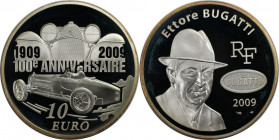 Europäische Münzen und Medaillen, Frankreich / France. 100 Jahre Ettore Bugatti. 10 Euro 2009. 27,20 g. 0.900 Silber. 0.782 OZ. KM 1606. Polierte Plat...