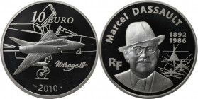 Europäische Münzen und Medaillen, Frankreich / France. Marcel Dassault. 10 Euro 2010, Silber. KM 1691. Proof