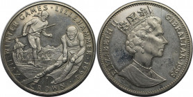 Europäische Münzen und Medaillen, Gibraltar. Serie "XVII Winterolympiade Lillehammer 1994" - Slalomlauf. 1 Crown 1993, Kupfer-Nickel. KM 148. Stempelg...