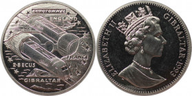 Europäische Münzen und Medaillen, Gibraltar. Euro Tunnel. 2.8 Ecus 1993. Kupfer-Nickel. KM 478. Stempelglanz