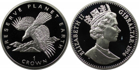Europäische Münzen und Medaillen, Gibraltar. Spanischer Adler. 1 Crown 1994, Silber. 0.84 OZ. KM 241a. Polierte Platte.