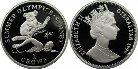 Europäische Münzen und Medaillen, Gibraltar. Olympische Sommerspiele 2000 - Sydney. 1 Crown 1999. 28,28 g. 0.925 Silber. 0.84 OZ. KM 789a. Polierte Pl...