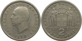 Europäische Münzen und Medaillen, Griechenland / Greece. Paul I. 2 Drachmen 1962. Kupfer-Nickel. KM 82. Sehr schön-vorzüglich