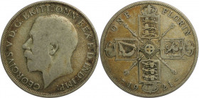Europäische Münzen und Medaillen, Großbritannien / Vereinigtes Königreich / UK / United Kingdom. George V. (1910-1936). 1 Florin (2 Shillings) 1921, S...