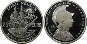 Europäische Münzen und Medaillen, Großbritannien / Vereinigtes Königreich / UK / United Kingdom. Lord Nelson. Medaille "25 Euro" 1996, Silber. Poliert...