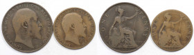 Europäische Münzen und Medaillen, Großbritannien / Vereinigtes Königreich / UK / United Kingdom, Lots und Sammlungen. Edward VII. (1901-1910). 1/2 Pen...