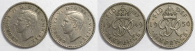 Europäische Münzen und Medaillen, Großbritannien / Vereinigtes Königreich / UK / United Kingdom, Lots und Sammlungen. George VI. (19137-1952). 6 Pence...