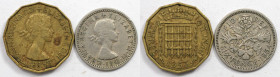 Europäische Münzen und Medaillen, Großbritannien / Vereinigtes Königreich / UK / United Kingdom, Lots und Sammlungen. Elizabeth II. 3 Pence 1953, 6 Pe...