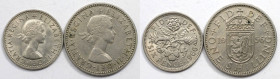 Europäische Münzen und Medaillen, Großbritannien / Vereinigtes Königreich / UK / United Kingdom, Lots und Sammlungen. Elizabeth II. 6 Pence 1966, 1 Sh...