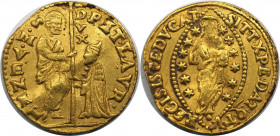 Europäische Münzen und Medaillen, Italien / Italy. Venedig. Pietro Lauredan (1567-1570). AV Zecchino ND. (3,43 g. 20,4 mm). Vs.: PET LAVR - DVX - S M ...